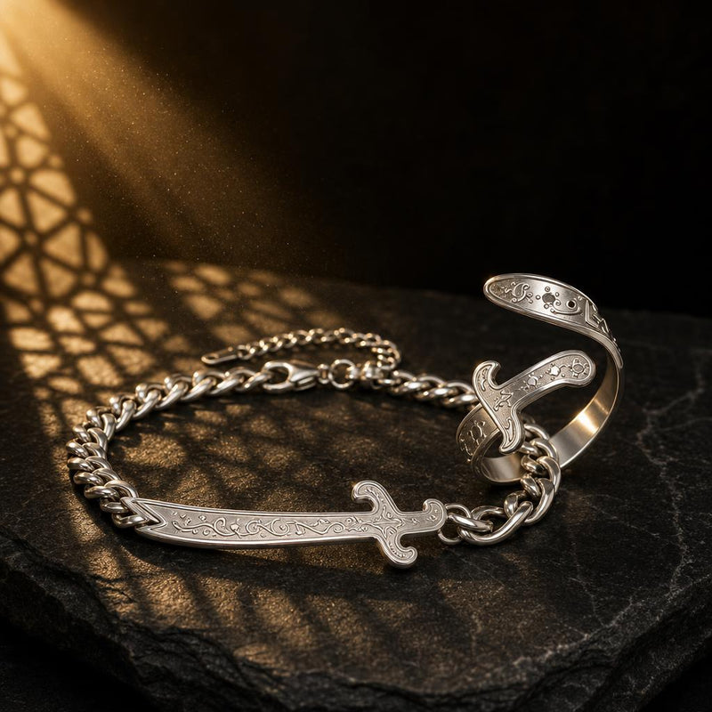 The Zulfiqar set: ring and bracelet together